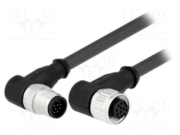 Cable: for sensors/automation; PIN: 12; M12-M12; 0.5m; plug; plug