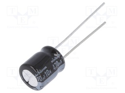 Capacitor: electrolytic; THT; 470uF; 10VDC; Ø8x9mm; Pitch: 3.5mm