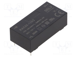 Converter: AC/DC; 5W; Uout: 12VDC; Iout: 420mA; 76%; Mounting: PCB