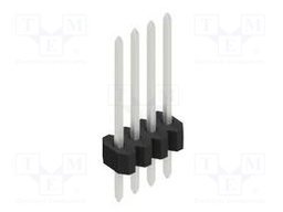 Connector: pin strips; pin header; male; PIN: 4; 1.27mm; THT; 1x4
