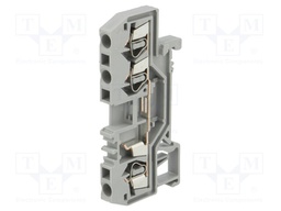 Splice terminal: rail; 2.5mm2; ways: 1; terminals: 3; grey; TS35