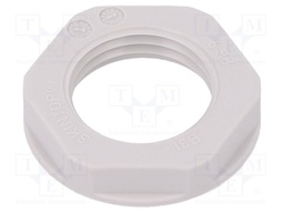 Nut; PG9; polyamide; UL94V-2; 22mm; light grey; -20÷100°C