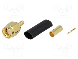 Plug; SMA; male; straight; 50Ω; crimped; for cable; teflon
