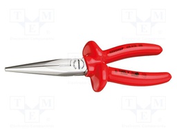 Pliers; insulated,half-rounded nose; 200mm; steel