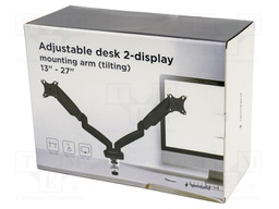 Monitor holder; 7kg; 13÷27"; 75x75mm,100x100mm; for two monitors