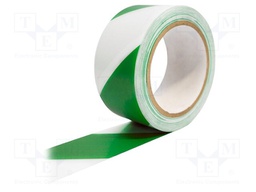 Tape: marking; green-white; L: 33m; W: 50mm; self-adhesive