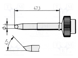 Tip; conical sloped; 4mm