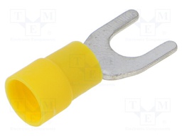 Tip: fork; M6; 4÷6mm2; crimped; for cable; insulated; tinned; yellow