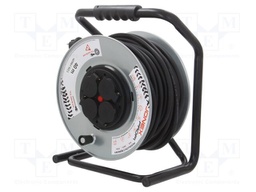 Extension lead; reel,with non-rotating sockets; Sockets: 4; 40m
