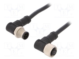 Cable: for sensors/automation; PIN: 8; M12-M12; 1m; plug; plug; 30V