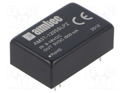Converter: DC/DC; 3W; Uin: 9÷18V; Uout: 5VDC; Iout: 600mA; DIP24; THT