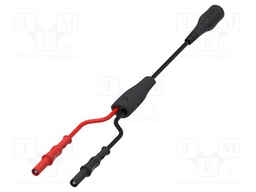 Test lead; 3A; BNC plug,banana plug 4mm x2; insulated; Len: 2m