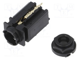 Socket; Jack 6,35mm; female; stereo; straight; for panel mounting
