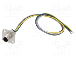 Connector: M12; socket; male; straight; with lead; PIN: 5; 0.34mm2
