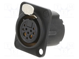 8+2 POLE FEMALE D-SIZE RECEPTACLE, BLACK CHROME METAL