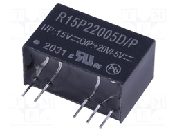 Converter: DC/DC; 2W; Uin: 13.5÷16.5V; Uout: 20VDC; Uout2: -5VDC