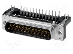D-Sub; PIN: 25; socket; male; PCB snap-in; angled 90°; THT; UNC4-40