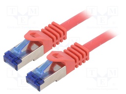 Patch cord; S/FTP; 6a; stranded; Cu; LSZH; red; 2m; 26AWG; -20÷75°C