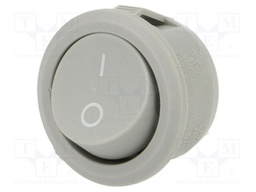 ROCKER; Pos: 2; 6A/250VAC; grey; none; Body: grey; Cutout: Ø20mm; 230V