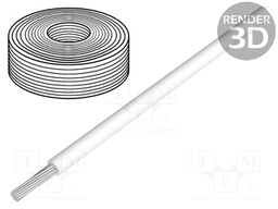 Wire; UL1007,UL1569; stranded; Cu; 0.56mm2; 20AWG; white; 30m; PVC