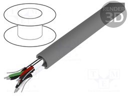 Wire; Alpha Essential C&C; 3x2x24AWG; PVC; dark grey; 300V; 305m