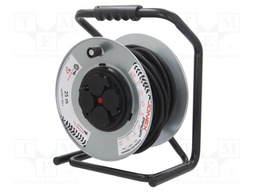 Extension lead; reel,with non-rotating sockets; Sockets: 4; 25m