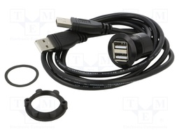 Adapter cable; USB A socket x2,USB A plug x2; USB 2.0; Len: 0.6m