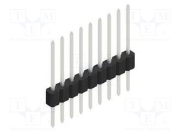 Connector: pin strips; pin header; male; PIN: 9; 1.27mm; THT; 1x9