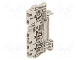 Splice terminal: rail; 2.5mm2; ways: 1; terminals: 3; beige; wemid