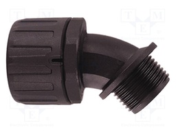 45° angled connector; ØBraid : 28mm; polyamide; HelaGuard; IP66