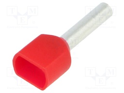 Bootlace ferrule; insulated,double; copper; 1mm2; 10mm; tinned