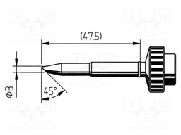 Tip; conical sloped; 3mm