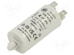 Capacitor: motors, run; 4uF; 400VAC; Ø28x55mm; -25÷85°C; ±5%
