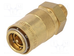 Quick connection coupling; straight,with valve; 15bar; Seal: FPM