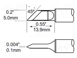 Tip; knife; 5mm; 421°C; for soldering station