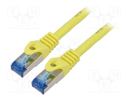 Patch cord; S/FTP; 6a; stranded; CCA; LSZH; yellow; 5m; 26AWG
