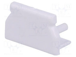 Cap for LED profiles; white; ABS; Application: UNI12
