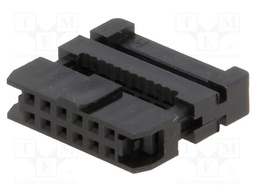Plug; IDC; female; PIN: 12; with cable clamp; IDC; for ribbon cable