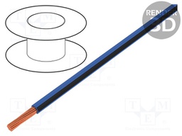 Wire; X05V-K; stranded; Cu; 0.75mm2; blue-black; PVC; 300/500V