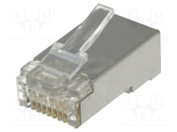 Plug; RJ45; PIN: 8; Cat: 6; shielded; Layout: 8p8c; IDC,crimped