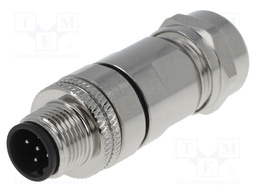 Plug; M12; PIN: 5; male; B code-Profibus; for cable; soldering; IP65