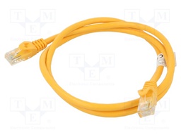 Patch cord; U/UTP; 6; stranded; CCA; PVC; orange; 1m; 26AWG; Cores: 8