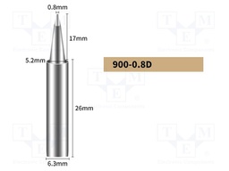 Tip; chisel; 0.8mm; for soldering station; BK969