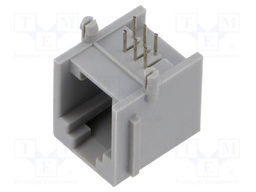 Socket; RJ12; PIN: 6; Layout: 6p6c; on PCBs,PCB snap; THT