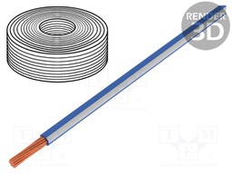 Wire; LiY; stranded; Cu; 0.25mm2; blue-white; PVC; 900V; 250m