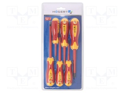 Kit: screwdrivers; insulated; 1kVAC; Phillips,slot; blister; 6pcs.