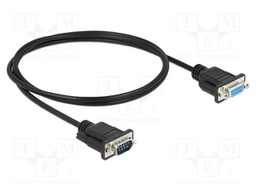Cable; D-Sub 9pin socket,D-Sub 9pin plug; PVC; Len: 1m; black