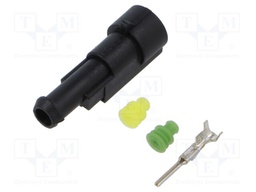 Connector: wire-wire; plug; male; Superseal 1.5; 24VDC; PIN: 1; IP67