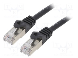 Patch cord; F/UTP; 6; stranded; CCA; PVC; black; Len: 3m; RJ45 plug