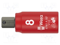 Socket; 6-angles,insulated,socket spanner; HEX 8mm; 1/4"; 1kVAC